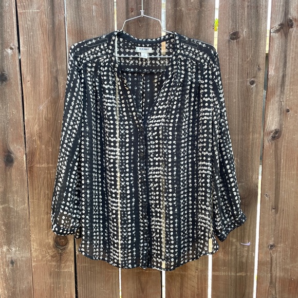 OLD NAVY | Women’s Black & White Sheer Blouse - Picture 1 of 8